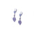 Flower and Heart Dangle Leverback Earrings in "Wildberry" *Custom*
