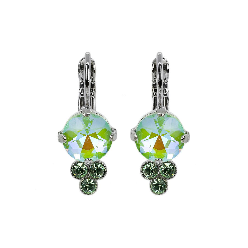 Medium Trio Cluster Leverback Earrings in Sun-Kissed "Peridot" *Custom*