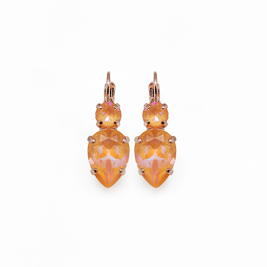 Round and Pear Leverback Earrings in Sun-Kissed "Peach" *Preorder*