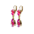 Double Pear Embellished Leverback Earrings in Sun-Kissed "Blush" *Custom*