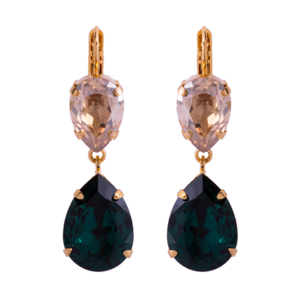 Extra Luxurious Double Pear Leverback Earrings in "Circle of Life" *Custom*