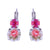 Large Double Stone Leverback Earrings "Sun-Kissed Blush & Painted Flower" *Custom*
