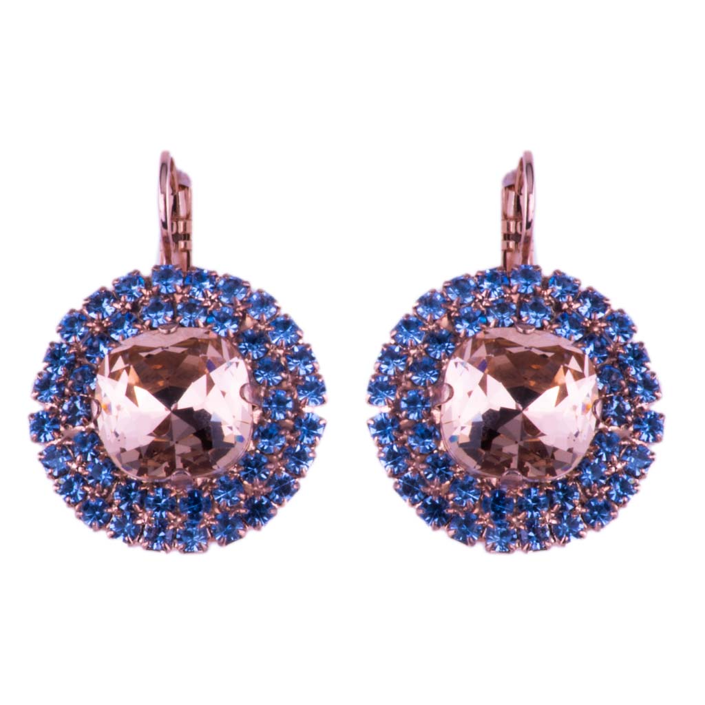 Large Cushion Cut Double Halo Leverback Earrings in "Dancing in the Moonlight"  *Custom*