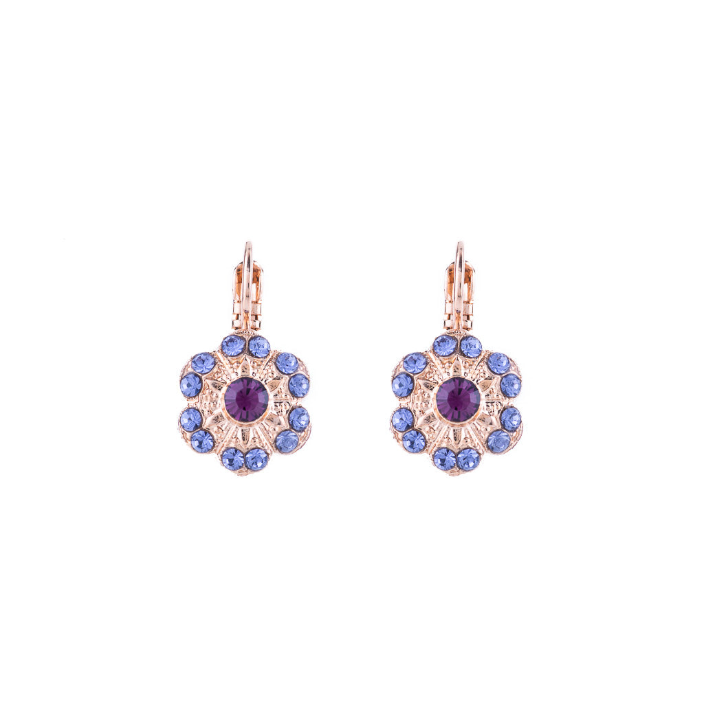 Large Flower Leverback Earrings in "Wildberry" *Custom*