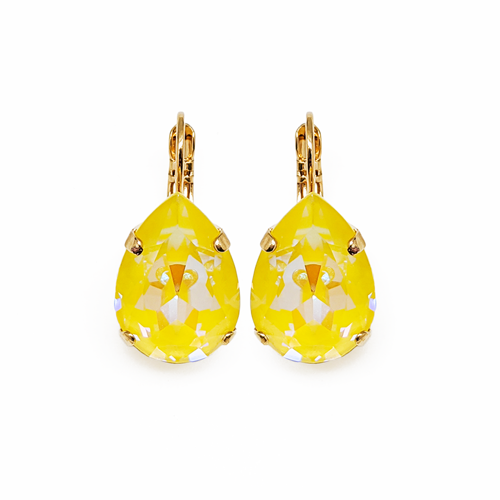 Large Pear Leverback Earrings in Sun-Kissed "Sunshine" *Custom*