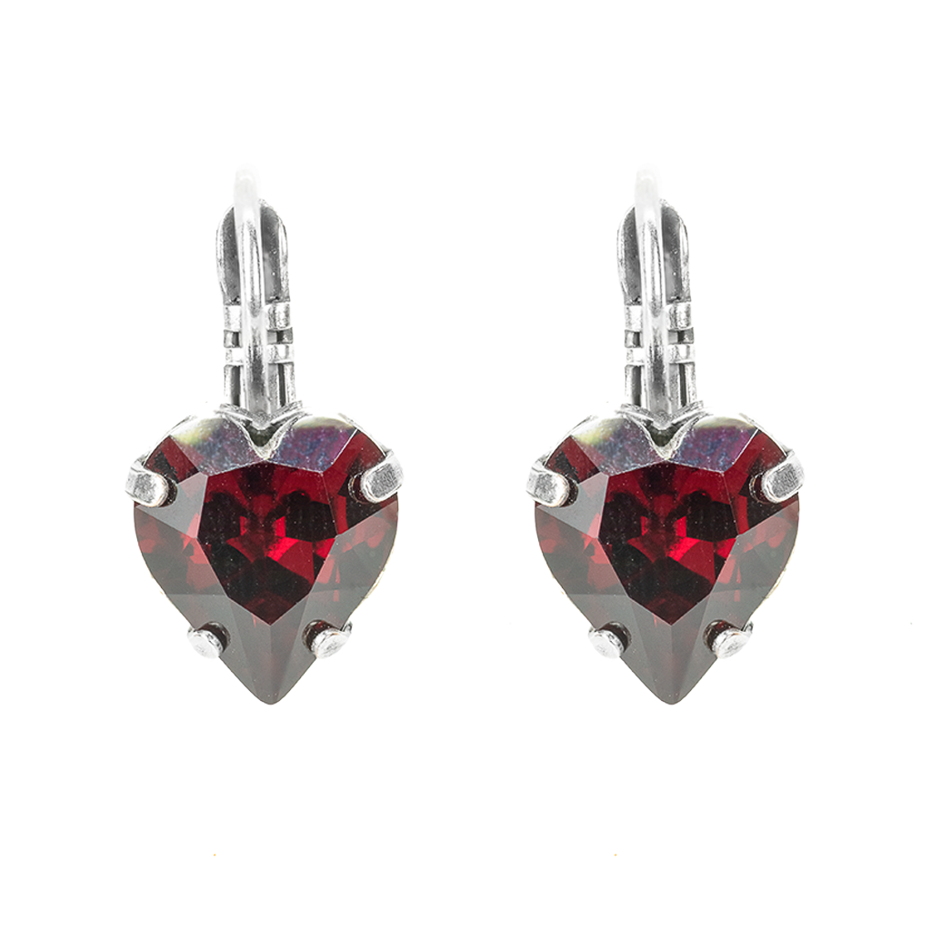 Heart Leverback Earrings in Siam *Custom*