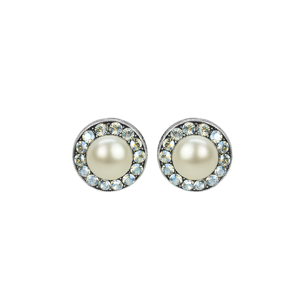 Large Halo Post Earrings in Ivory *Custom*