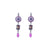 Round Pavé and Emerald Cut Leverback Earrings in "Wildberry"  *Custom*