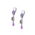 Round Pavé and Emerald Cut Leverback Earrings in "Wildberry"  *Custom*
