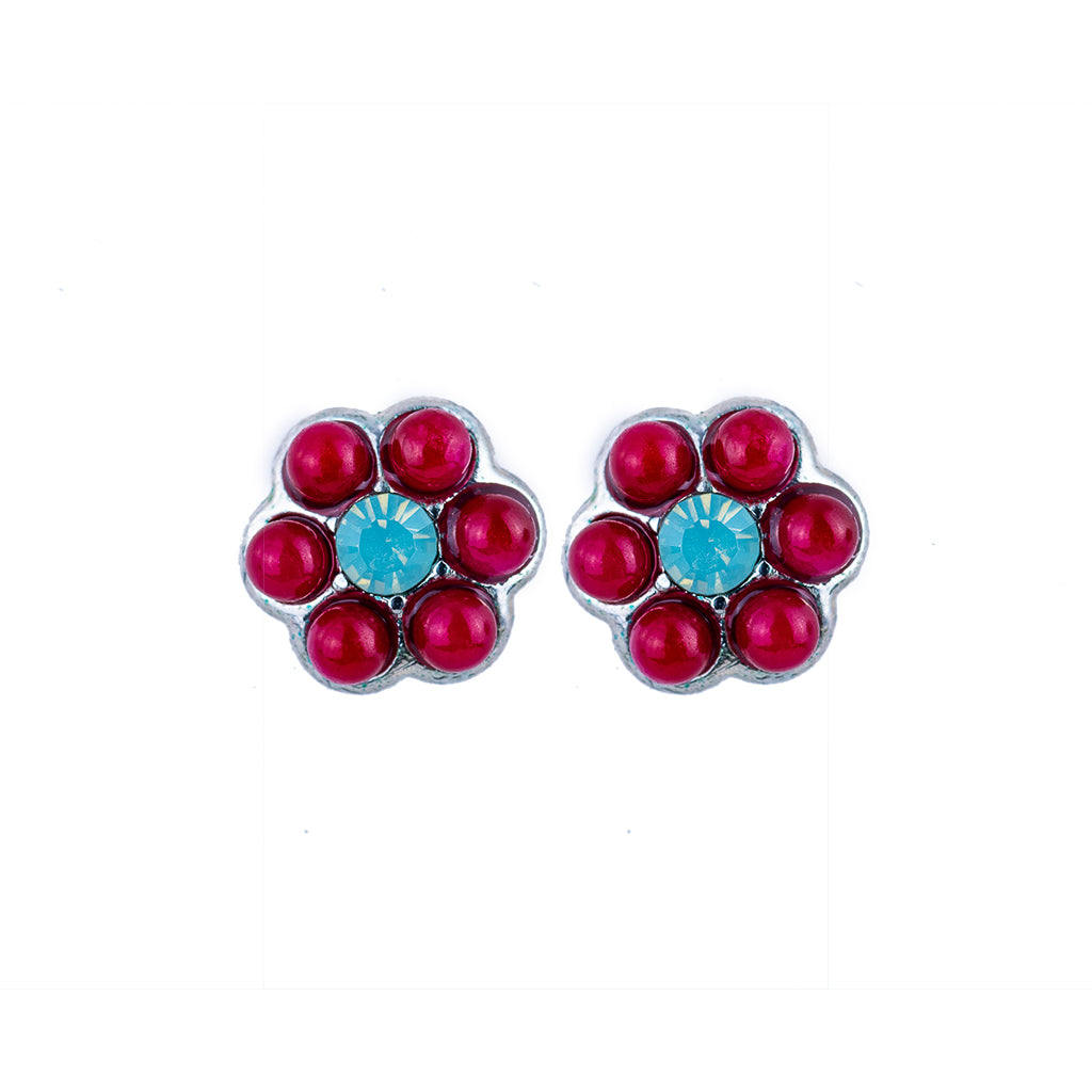 Petite Flower Post Earrings *Choose Your Color* - Rhodium