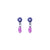 Petite Flower Post Earrings with Briolette in "Wildberry" *Preorder*