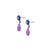 Petite Flower Post Earrings with Briolette in "Wildberry" *Preorder*