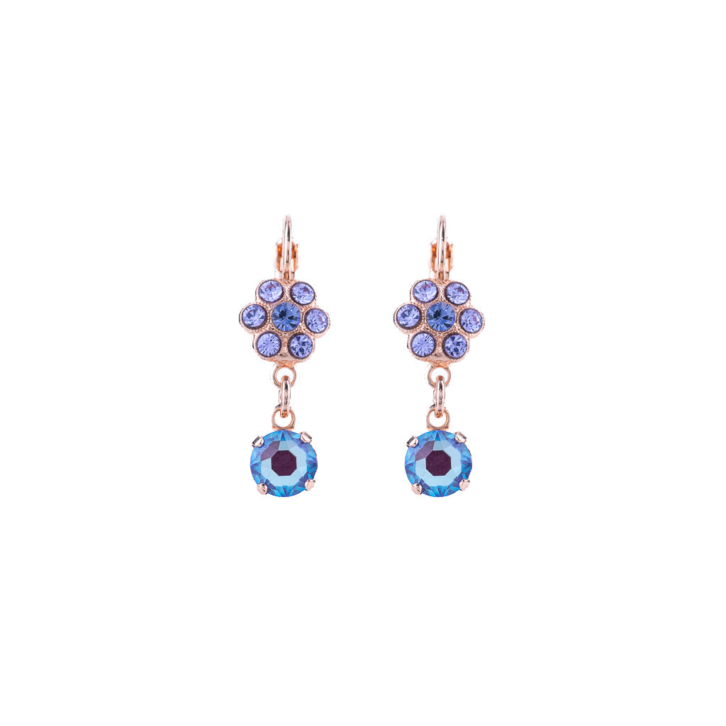 Petite Flower Dangle Leverback Earrings "Wildberry"  *Custom*