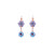 Petite Flower Dangle Leverback Earrings "Wildberry"  *Custom*