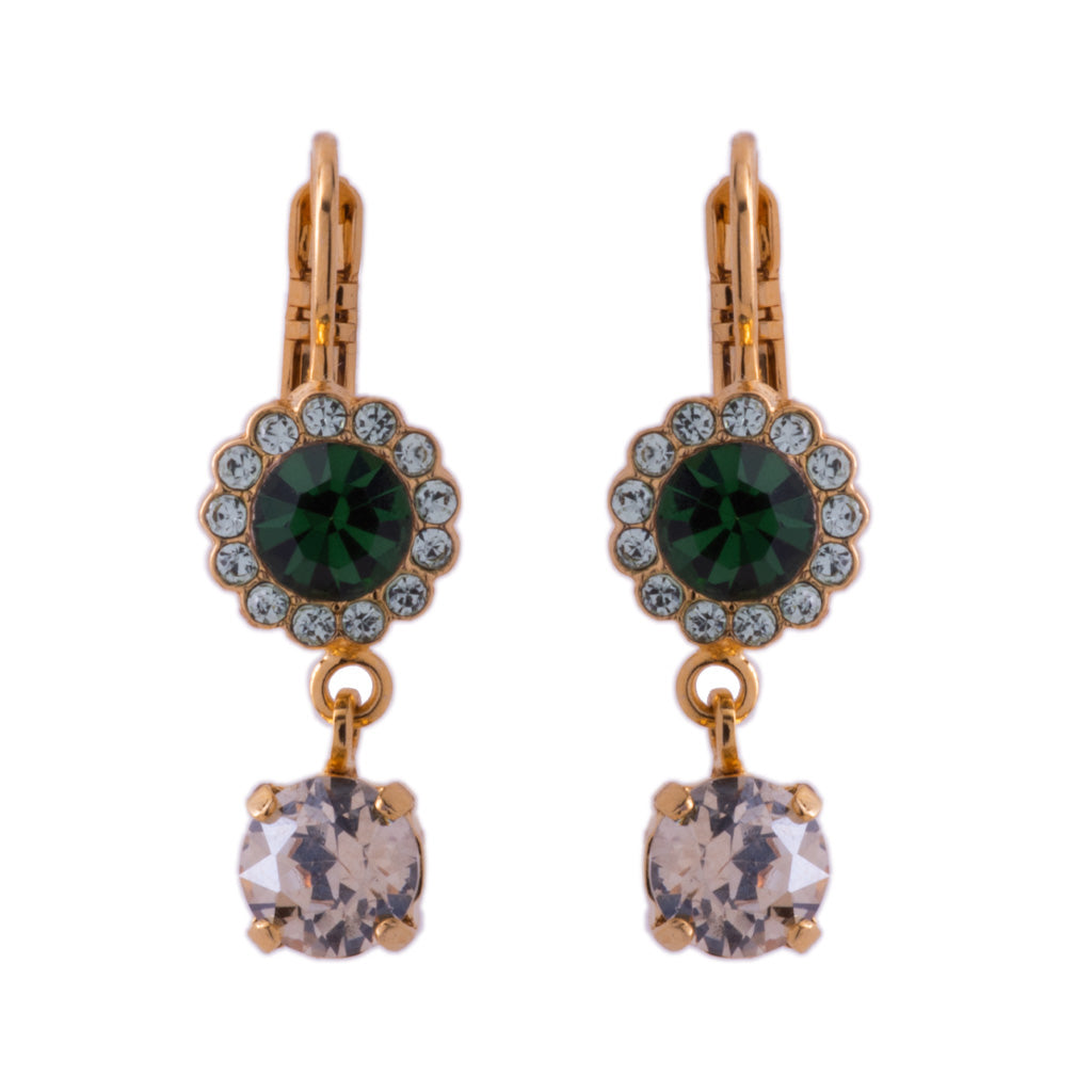 Medium Rosette Leverback Earrings With Drop in "Circle of Life" *Custom*