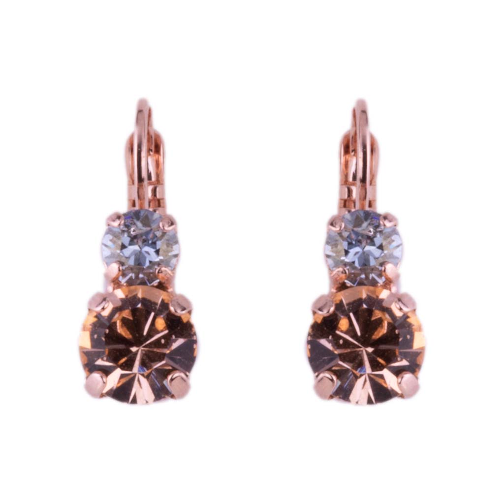 Medium Double Stone Leverback Earrings in "Dancing in the Moonlight"  *Custom*