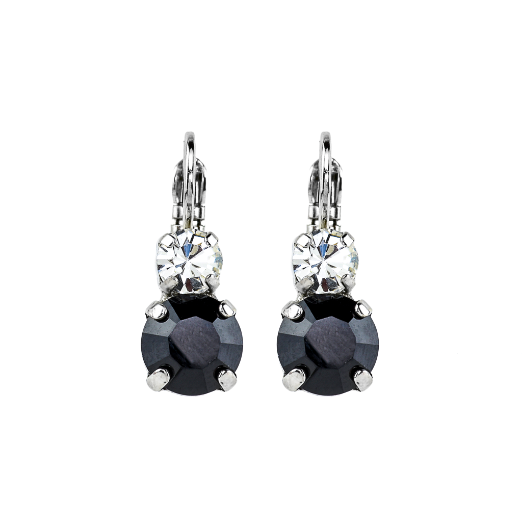 Medium Double Stone Leverback Earrings in "Checkmate" *Custom*