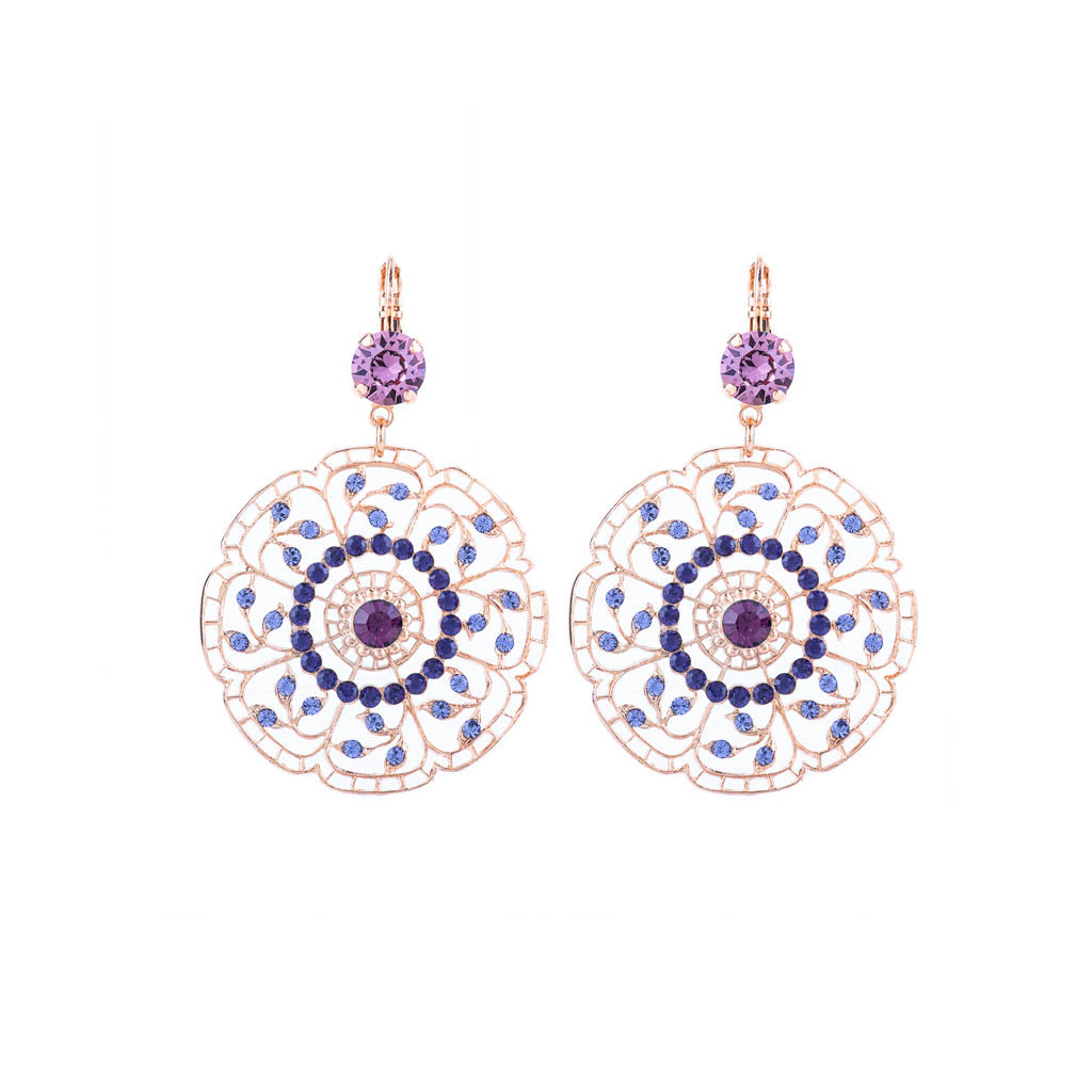 Filigree Leverback Earrings in "Wildberry" *Custom*