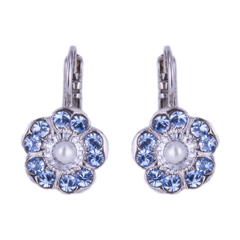 Large Cosmos Leverback Earrings in "Electric Blue" *Custom*