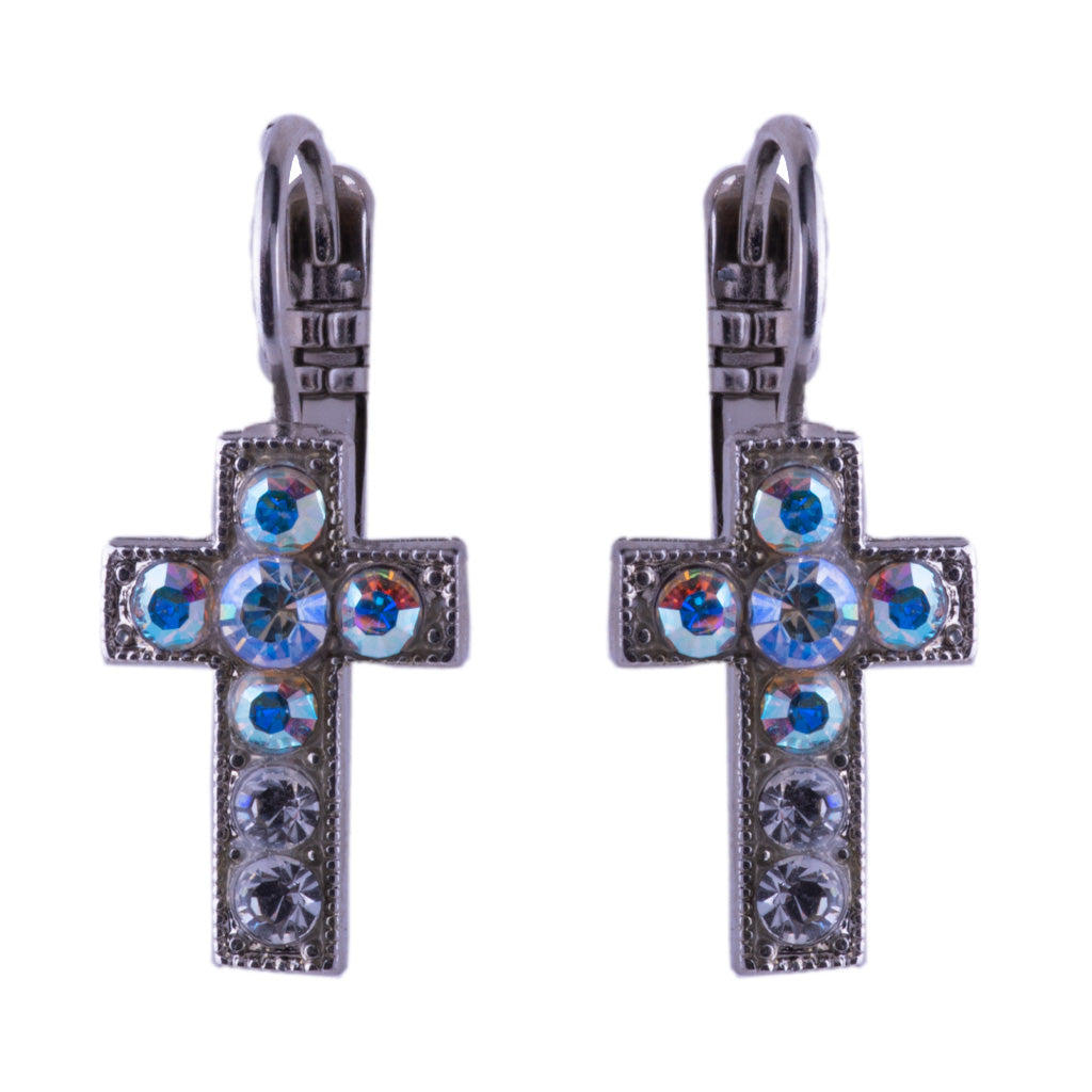 Petite Cross Leverback Earrings in "Winds of Change" *Custom*