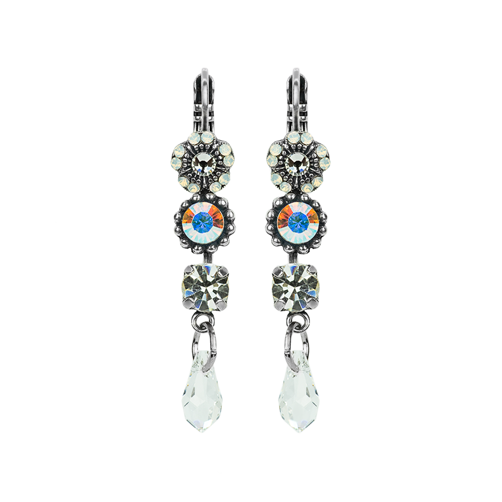 Triple Stone and Briolette Bridal Earrings *Custom*