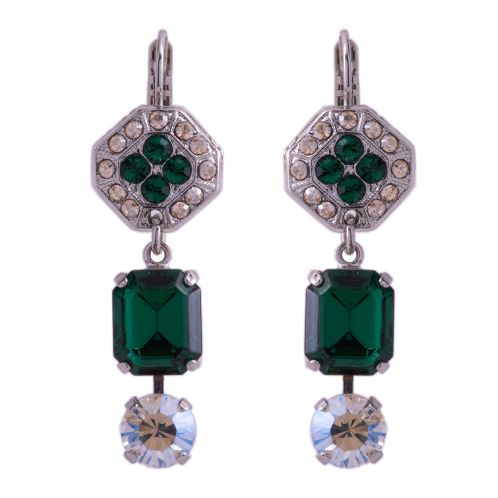 Medium Hexagon Leverback Earrings with Drop in "Circle of Life" *Custom*