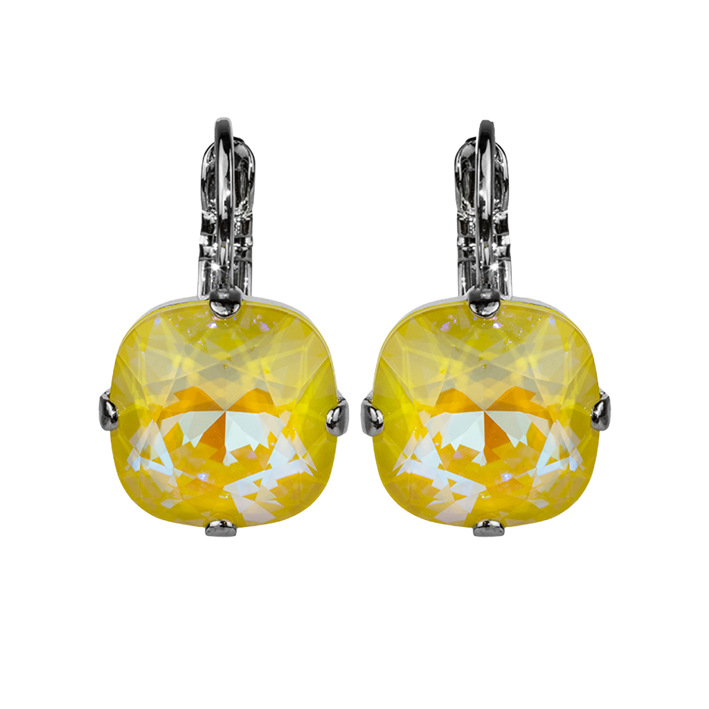 Cushion Cut Leverback Earrings Sun-Kissed "Sunshine" *Custom*