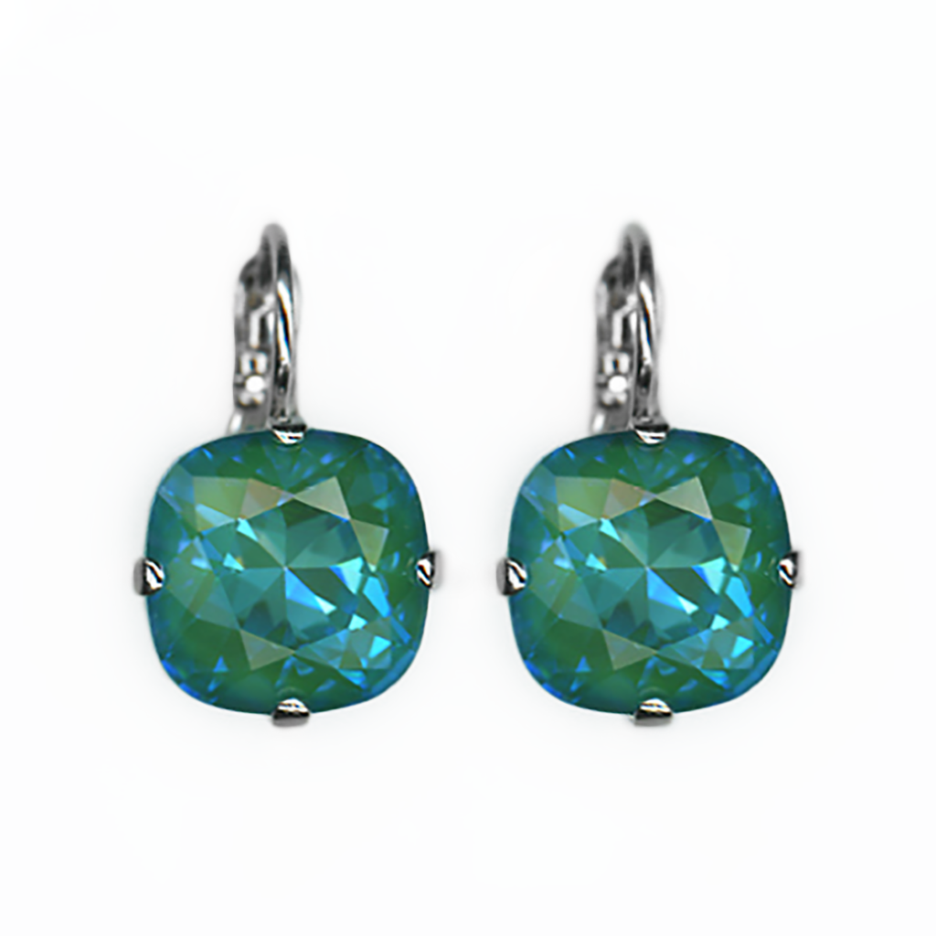 Cushion Cut Leverback Earrings in Sun-Kissed "Laguna" *Custom*