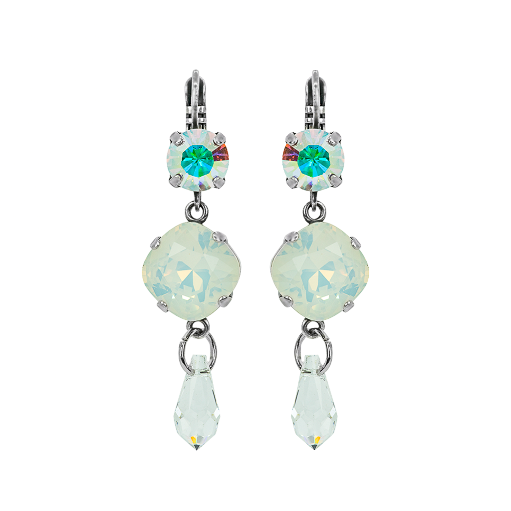 Round and Cushion Cut Leverback Bridal Earrings *Custom*