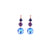 Trio Round and Cushion Cut Leverback Earrings in "Wildberry"  *Custom*