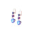 Trio Round and Cushion Cut Leverback Earrings in "Wildberry"  *Custom*