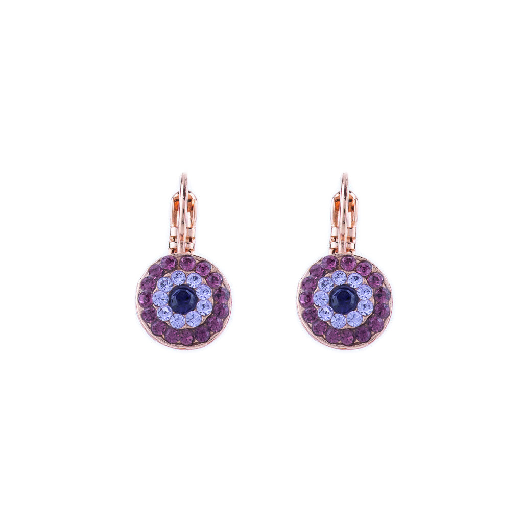 Petite Pavé Leverback Earrings in "Wildberry" *Preorder*