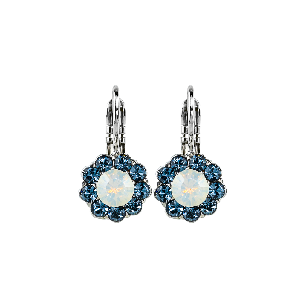 Medium Flower Leverback Earrings in "Mood Indigo" *Custom*