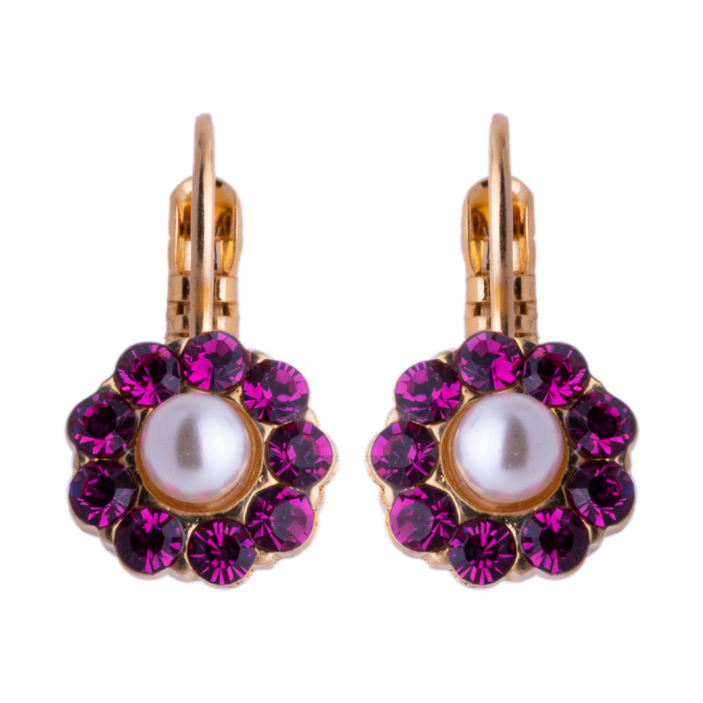Medium Flower Leverback Earrings in "Roxanne" *Custom*