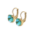 Large Single Stone Leverback Earrings in Sun-Kissed "Aqua" *Custom*