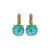 Large Single Stone Leverback Earrings in Sun-Kissed "Aqua" *Custom*