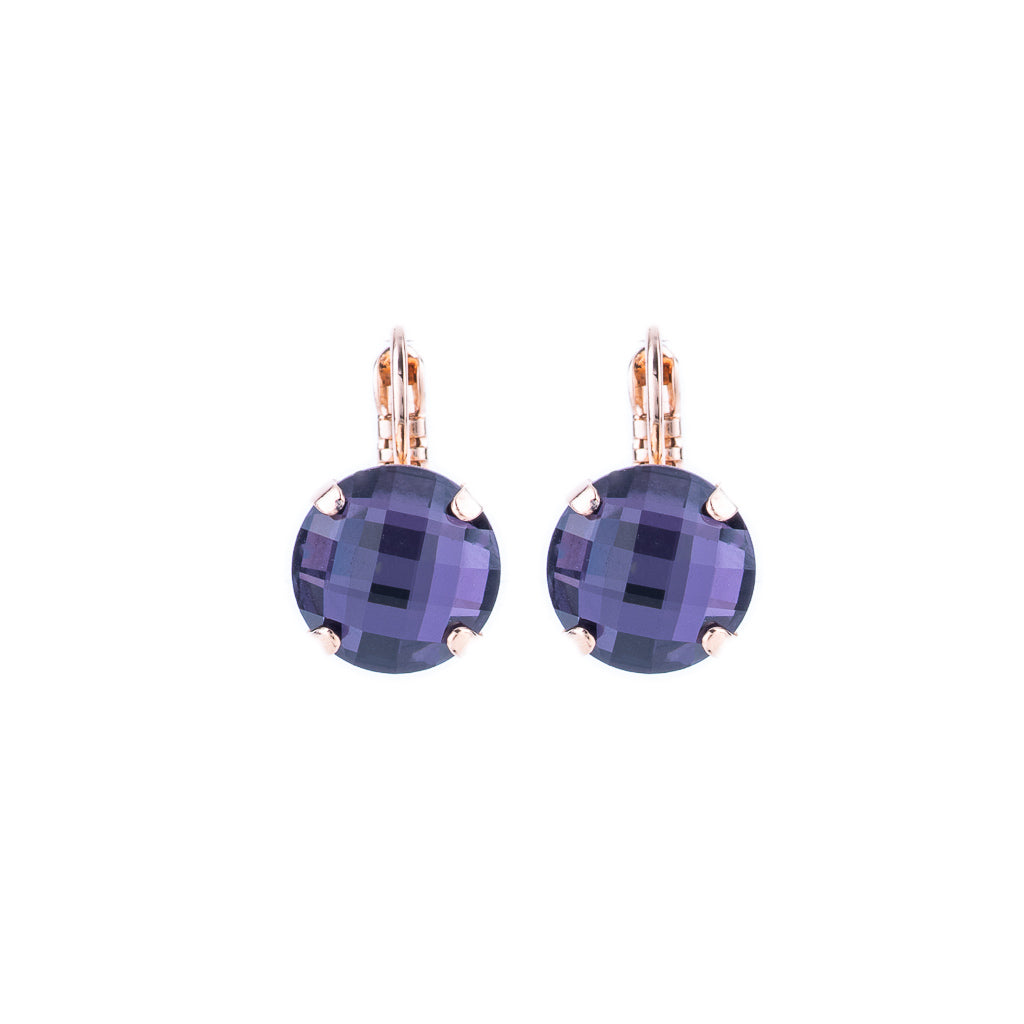 Large Round Leverback Earrings in "Checkerboard Amethyst" *Custom*