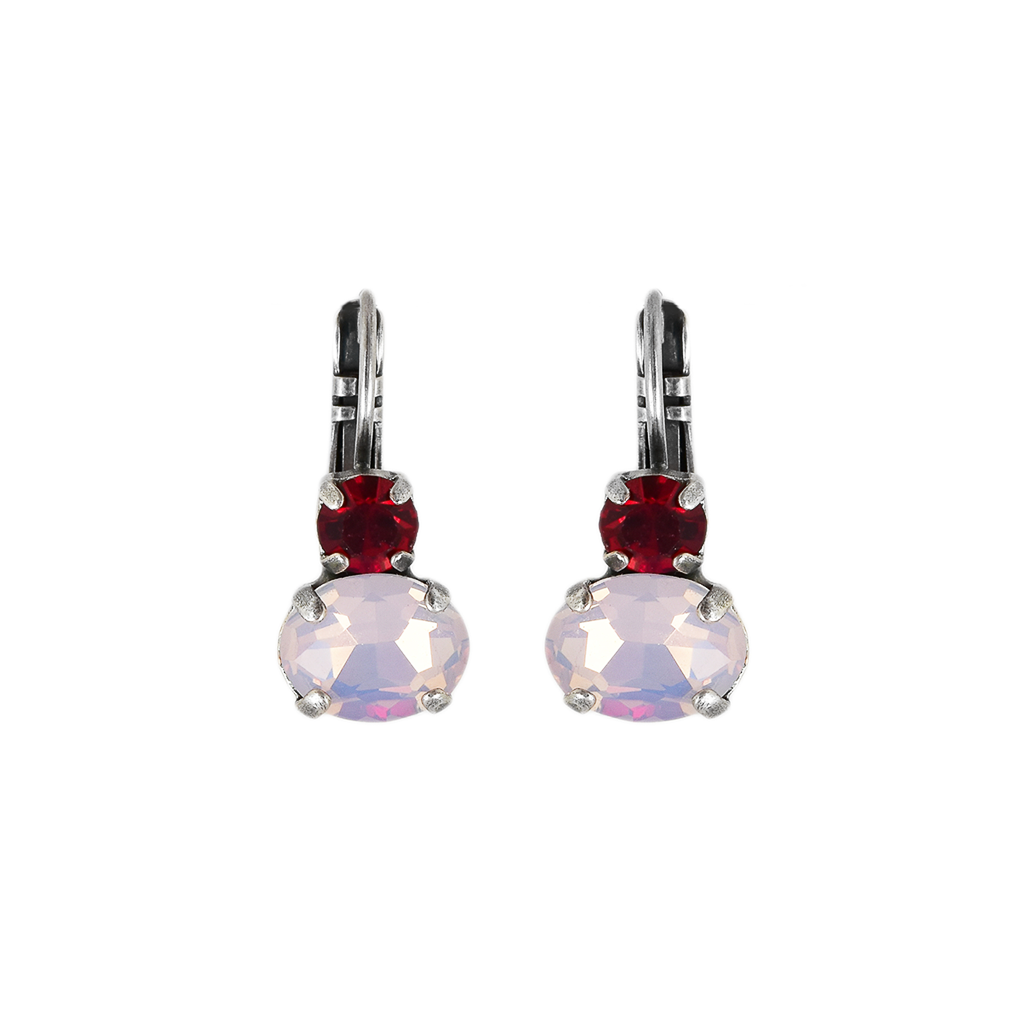 Small Oval Classic Leverback Earrings in "True Romance"  *Custom*
