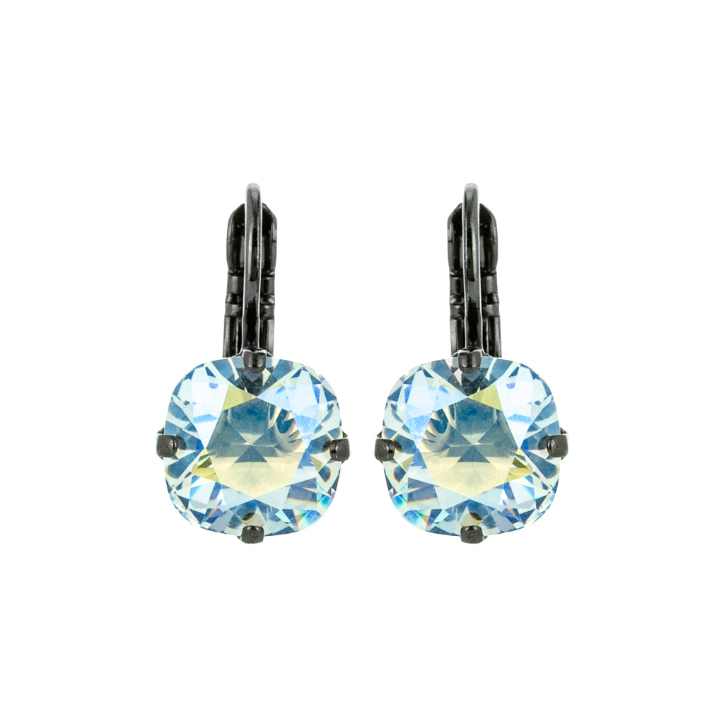 Small Cushion Cut Leverback Earrings in "Crystal Moonlight" *Preorder*