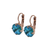 Small Cushion Cut Single Stone Leverback Earrings in Sun-Kissed "Laguna" *Preorder*