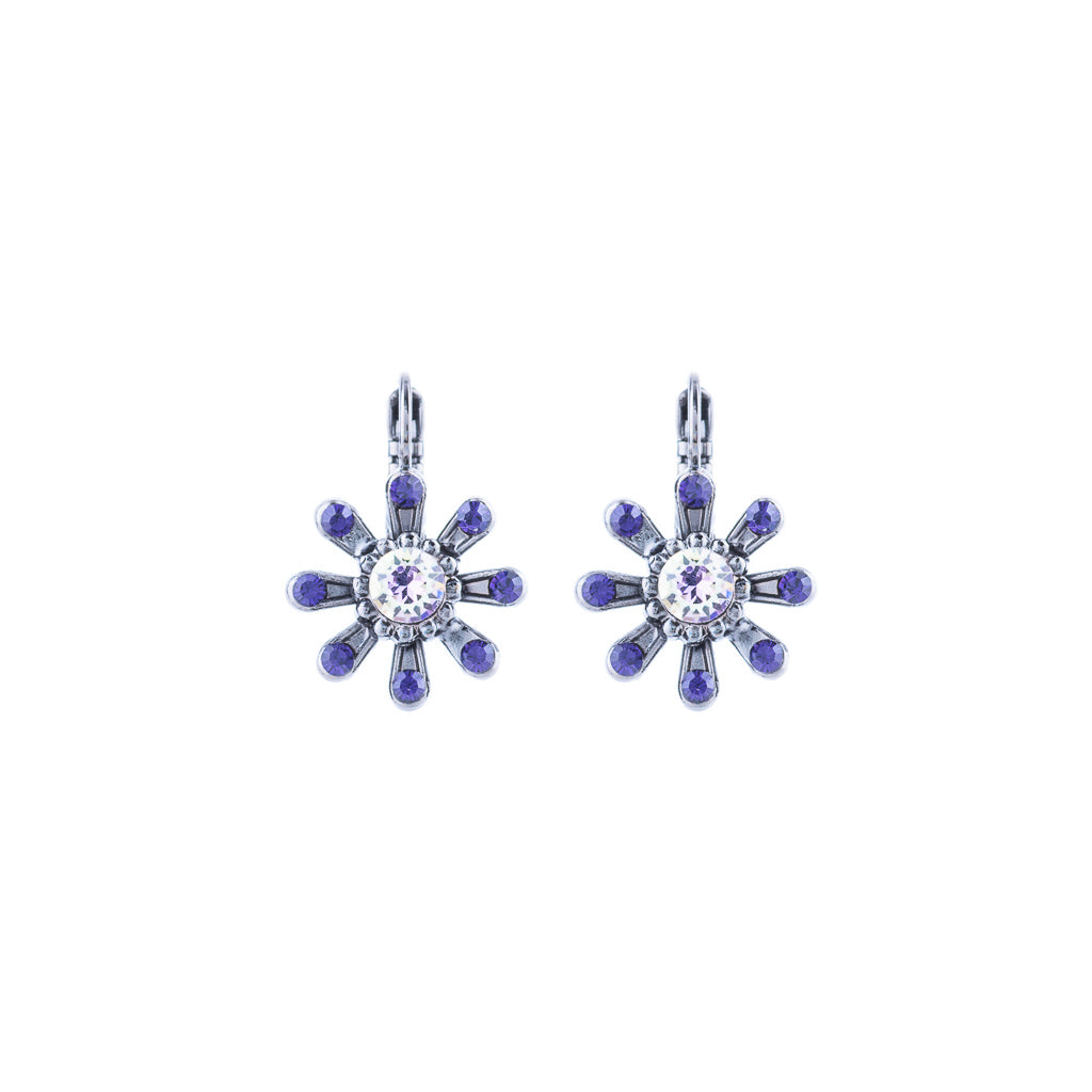 Hibiscus Flower Leverback Earrings in "Wildberry" *Custom*