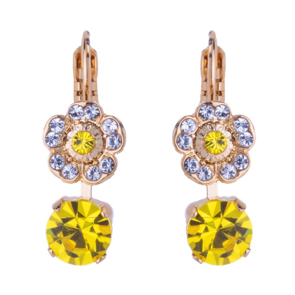 Cosmos Drop Leverback Earrings in "Fields of Gold" *Custom*