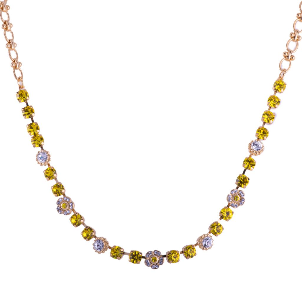 Small Flower Cluster Necklace in "Fields of Gold"  *Custom*