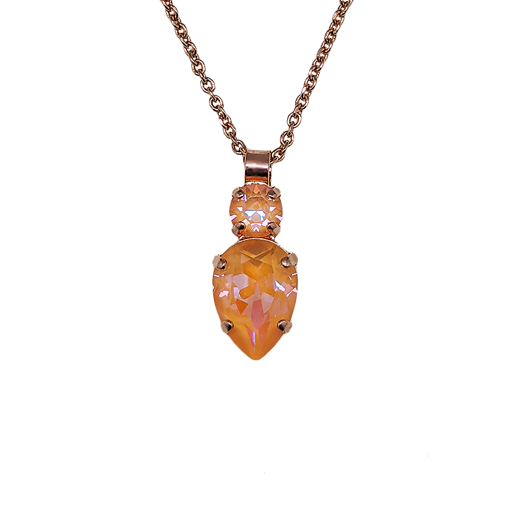 Double Round and Pear Pendant in Sun-Kissed "Peach" *Custom*