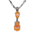 Double Stone Pear Pendant in Sun-Kissed "Peach" *Custom*