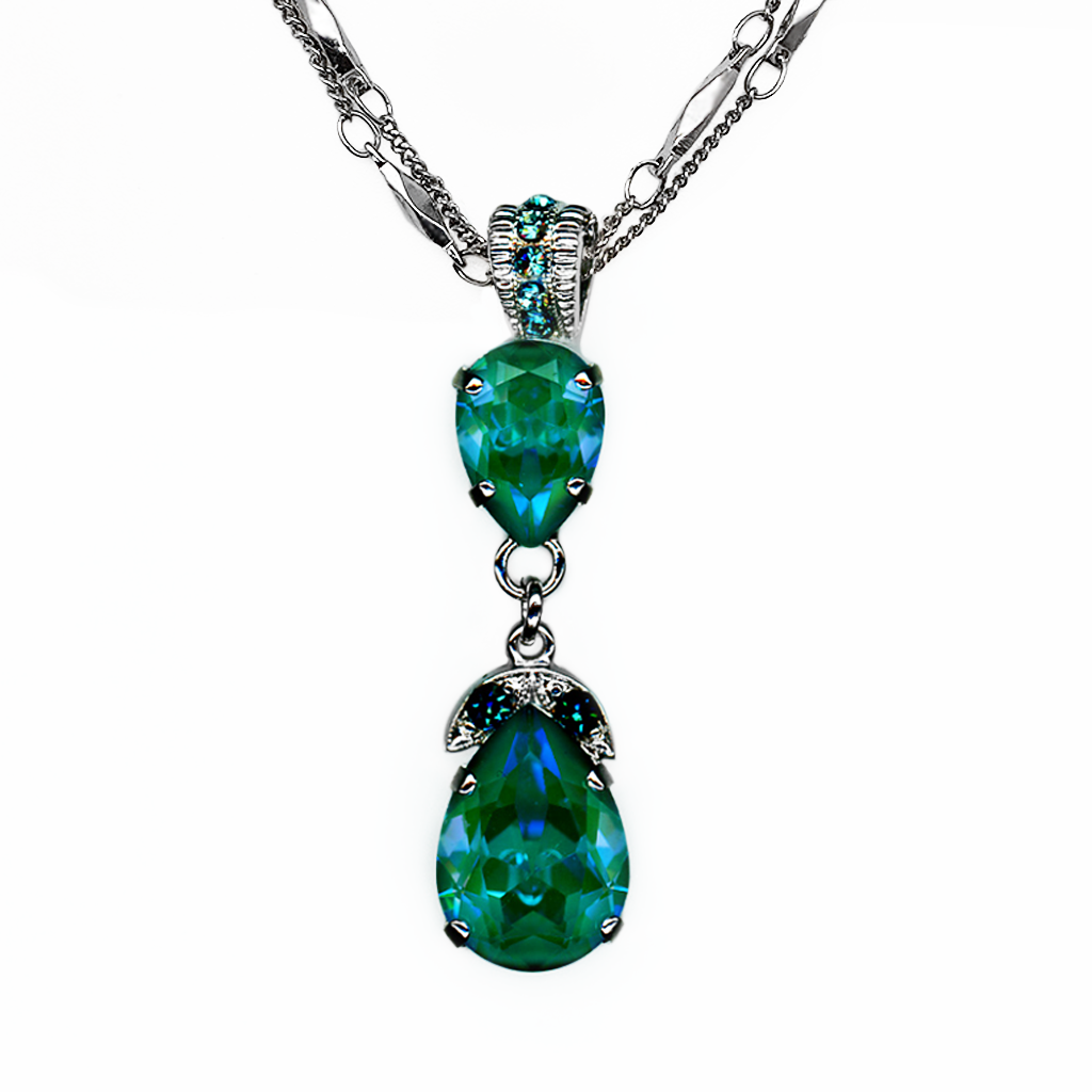 Double Stone Pear Pendant in Sun-Kissed "Laguna" *Custom*