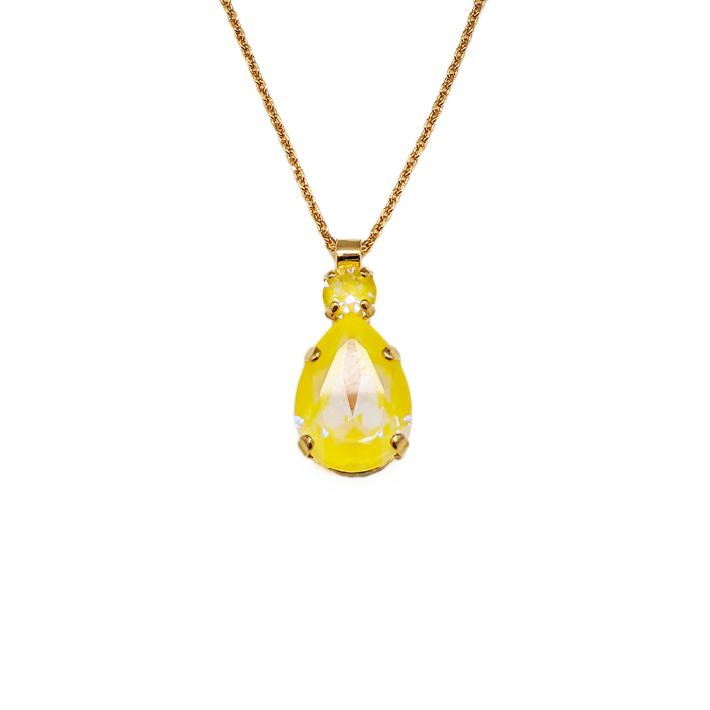 Double Stone Pear Pendant in Sun-Kissed "Sunshine" *Custom*
