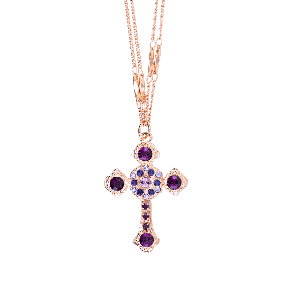 Flat Cross Pendant in "Wildberry" *Custom*
