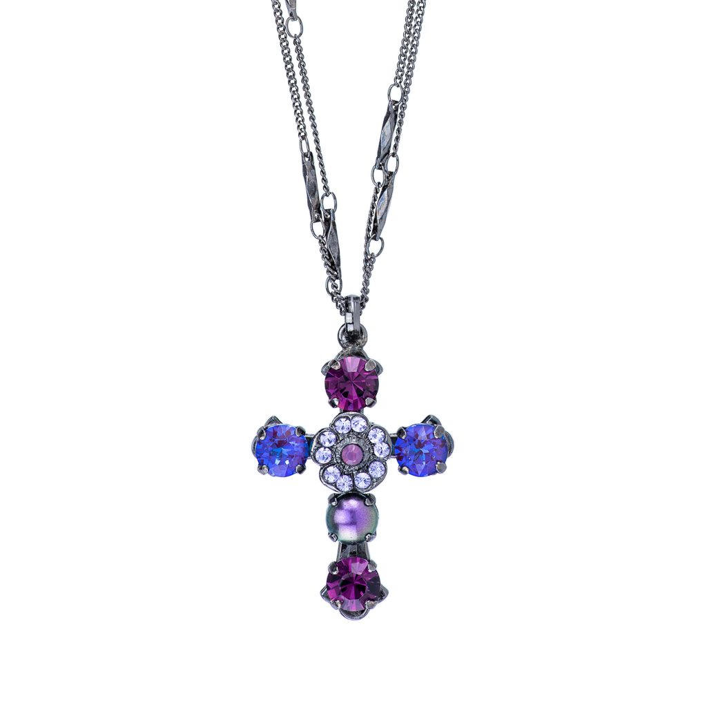 Flower Cross Pendant in "Wildberry" *Custom*