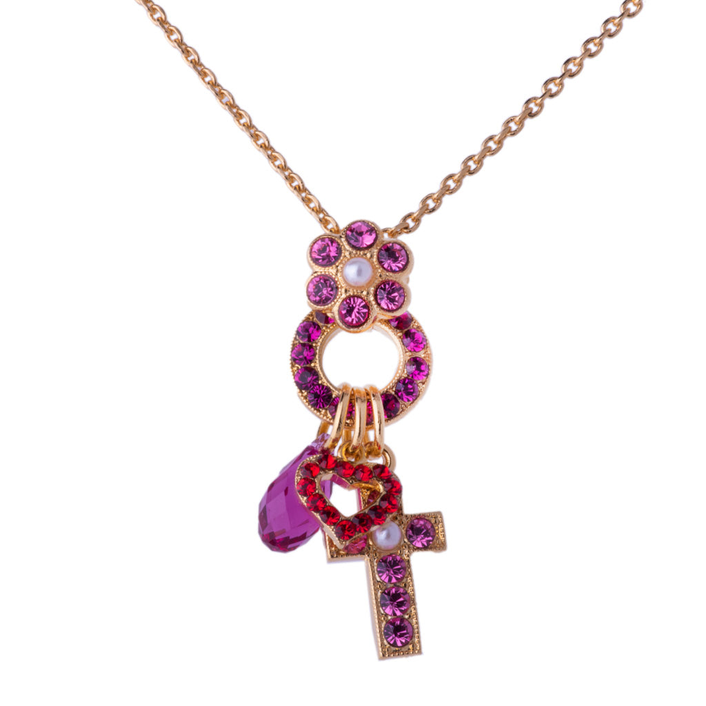 Petite Dangle Charm Pendant with Cross in "Roxanne" *Custom*